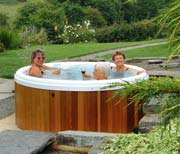 luxury pine lodge hot tub