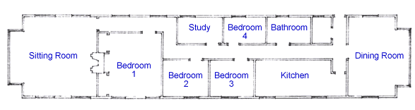 Layout of Houseboat Kingfisher situated on the Thames near Windsor