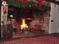 thatched cottage fireplace