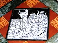Floor tile in Gloucester Cathedral - from Country Cottages Online