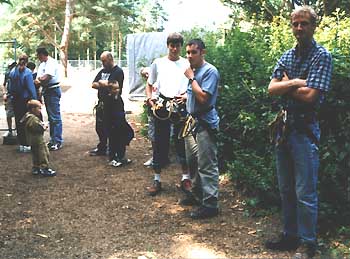Harnessed up and waiting to 'Go Ape'