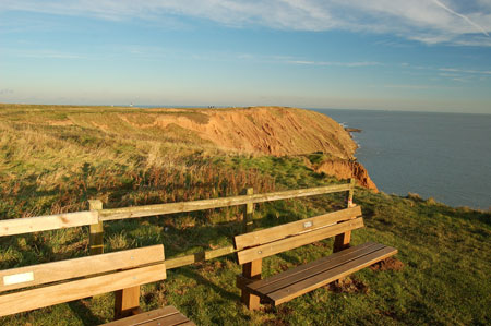 benches in the Filey Country Park at Filey Brigg