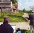 Artists paint the barn