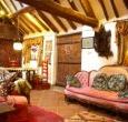 The spacious beamed sitting room.