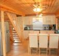 Cosy interior of the pine lodges for a comfortable holiday