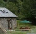 Somerset cottage, Back garden with furniture, BBQ and lovely rural views