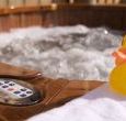 relaxing hot tub adds to the pleasure of this self-catering holiday