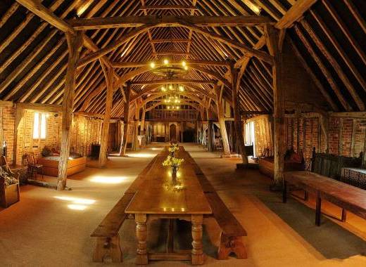The Tudor barn interior