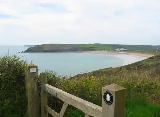 with views across valley