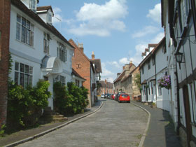 A well preserved street of period houses in Mill Street Warwick