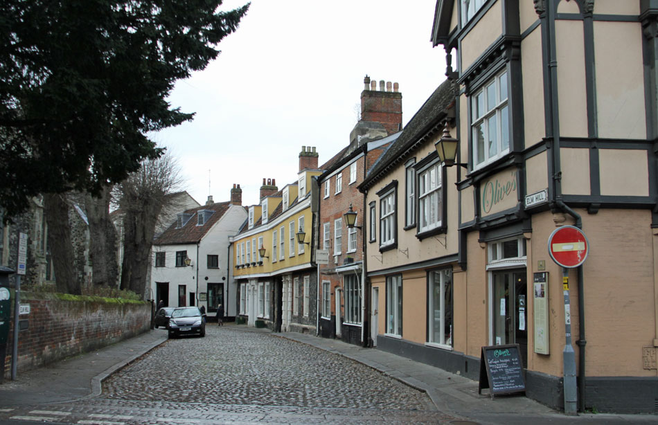 Old part of Norwich with period buildings