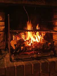 self-catering log fire