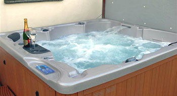 Warm bubbly Scottish hot tub