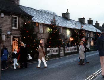 Christmas trees and decorations make Castleton  a great place to visit during Christmas and New Year