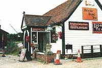The Bridgbarn Antique Centre in Battlesbridge with antique ornaments, music equipment