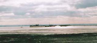 The pier in Southend-on-Sea iextends into the sea for over a mile