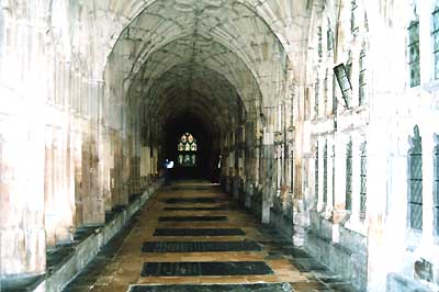 The fan-shaped cloisters of Gloucester Cathedral - from Country Cottages Online