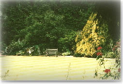 Fine lawns and seating to relax and take in the view - Kildrummy Castle Gardens, Scotland