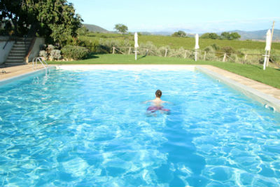Outdoor pool set in countryside