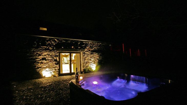 Barn conversion with hot tub