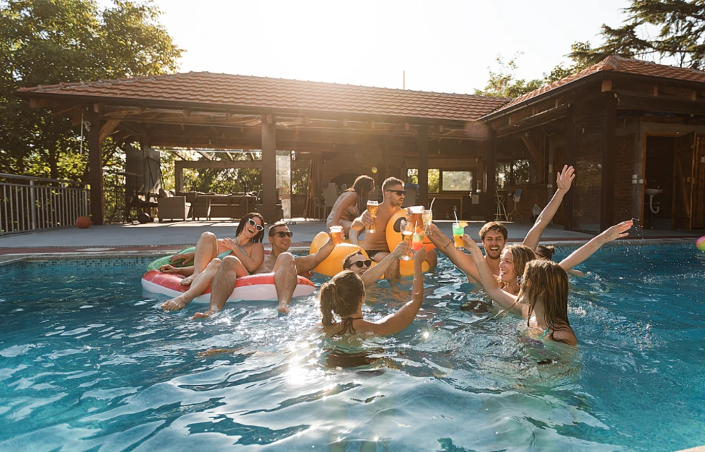 Party house with swimming pool