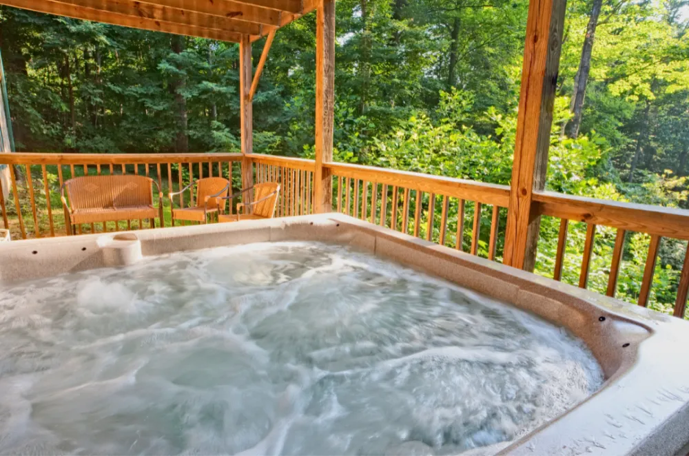 Log cabin hot tub holiday