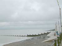 Sheringham beach, sand and shingle.  Good for water sports and safe for children