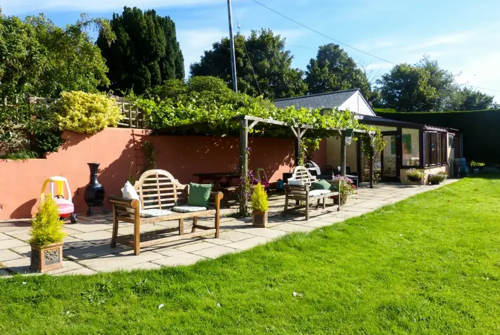Patio area at 2 Bedroom Polyphant Rural Retreat 