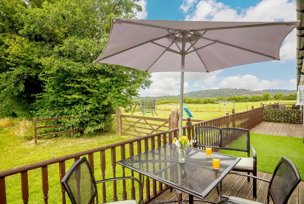 Decked area at 2 Black Horse Cottage, North Wales 