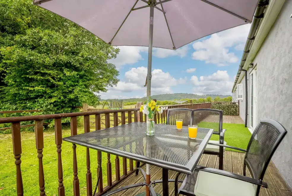 Decked area at 2 Black Horse Cottage, North Wales 