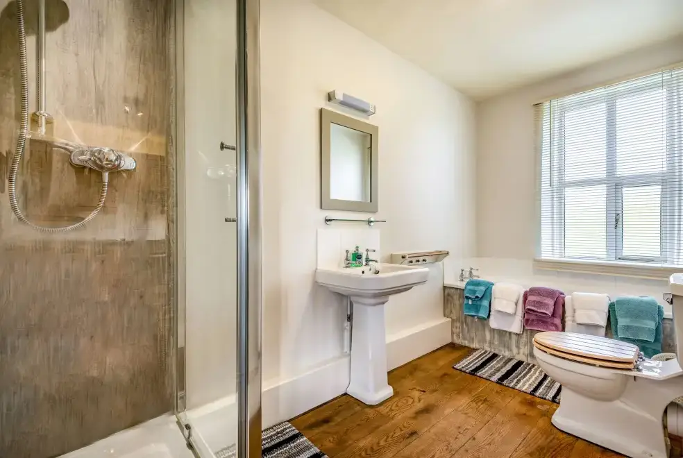 Shower room at 2 Siluria Cottage