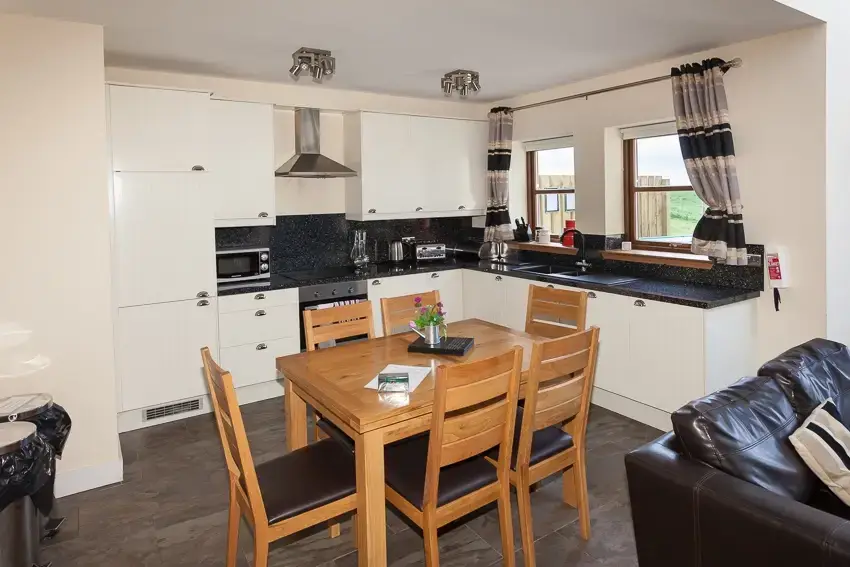 Kitchen/diner at 3 Bedroom Rental at Williamscraig Holiday Cottages