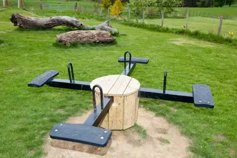Children&rsquo;s play area at 3 Bedroom Rental at Williamscraig Holiday Cottages, West Lothian
