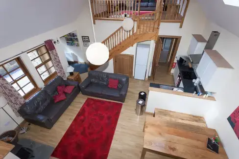 Open plan living area at 3 Bedroom Rental at Williamscraig Holiday Cottages, West Lothian
