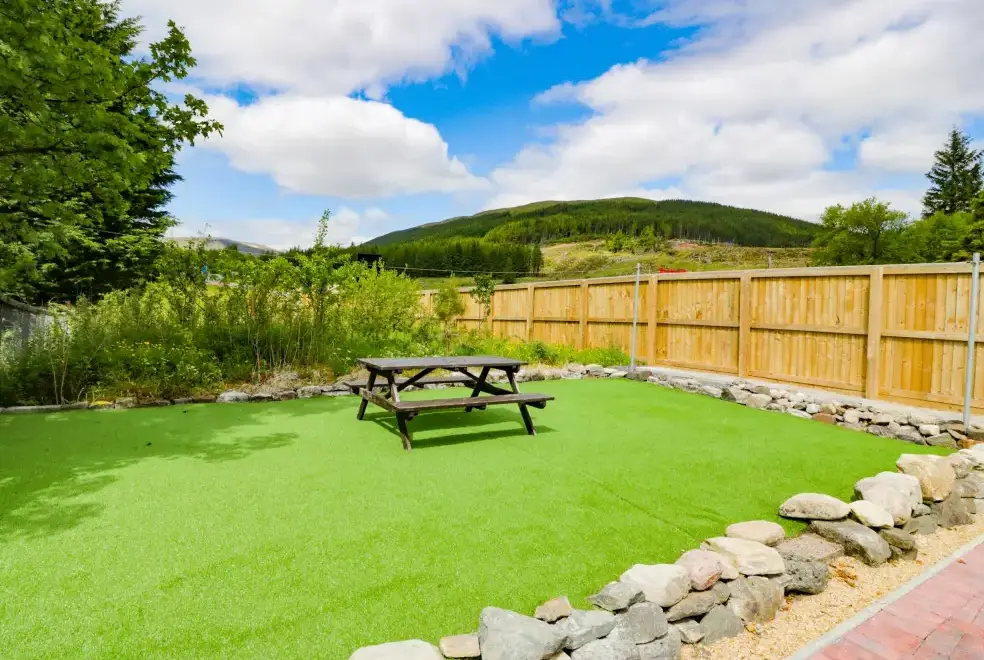 Enclosed garden at Alma Cottage