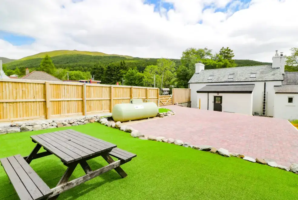 Enclosed garden at Alma Cottage