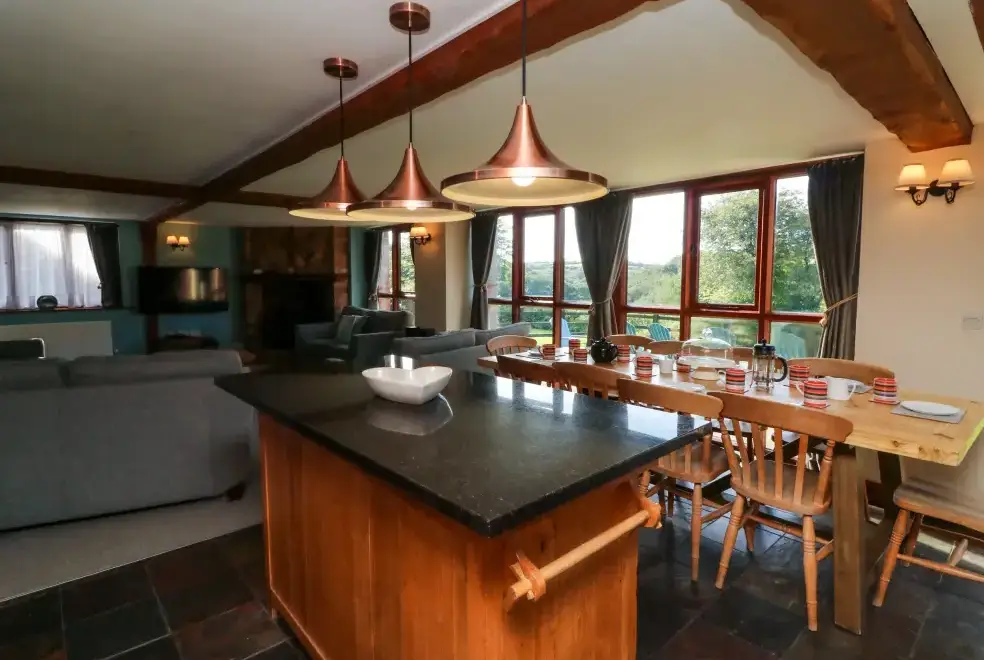 Open plan living area at Apple Barn
