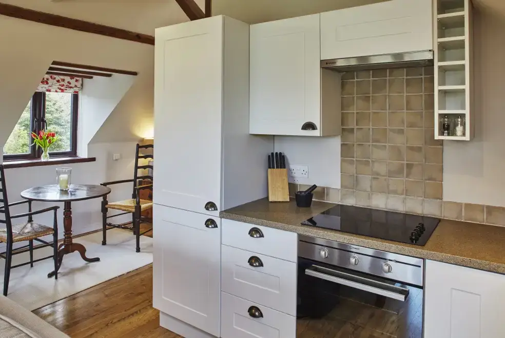 Kitchen/diner at Apple Loft at Twistgates Farm Cottages