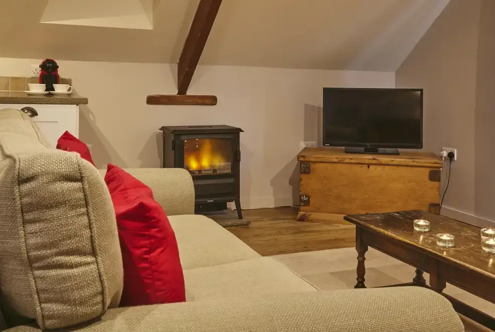Lounge at Apple Loft at Twistgates Farm Cottages