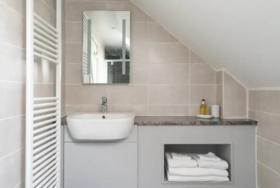 Shower room at Apple Loft at Twistgates Farm Cottages