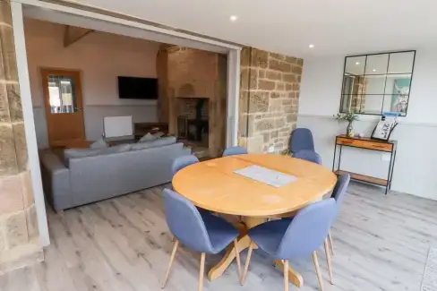 Open plan living area at Ash Cottage, Northumberland