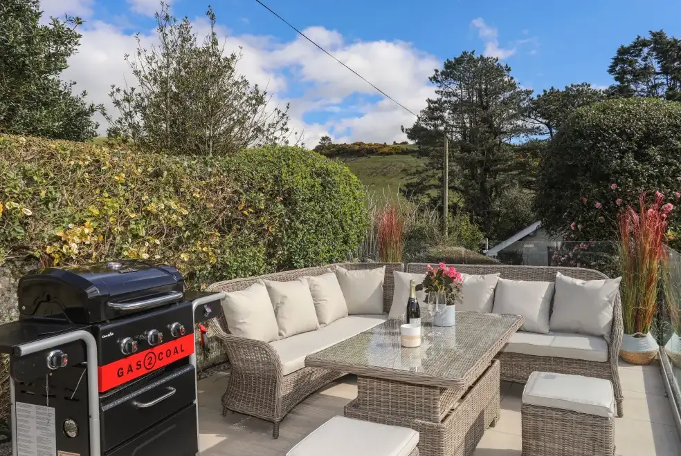 Decked area at Awelfryn
