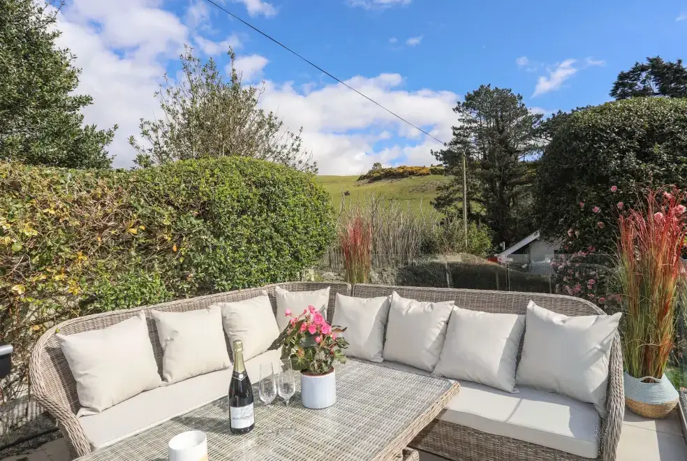 Decked area at Awelfryn