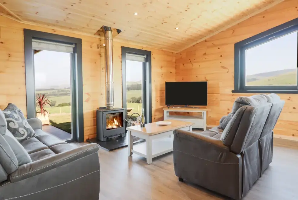 Lounge at Bacheiddon Log Cabin