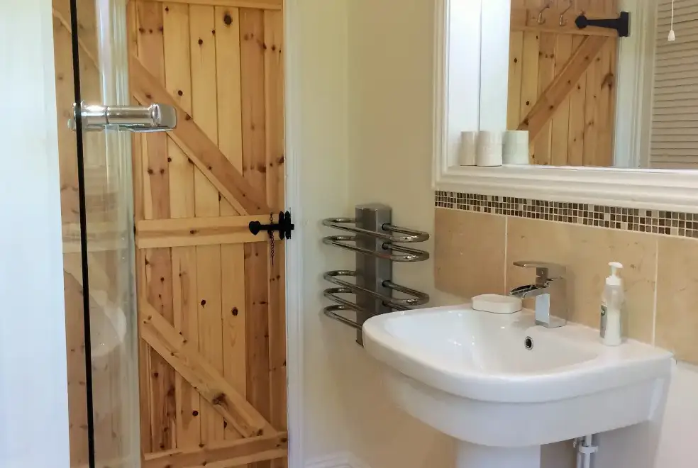 Shower room at Barn Owl Cottage