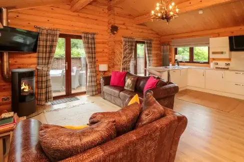 Open plan living area at Baysdale Lodge 5, North Yorkshire