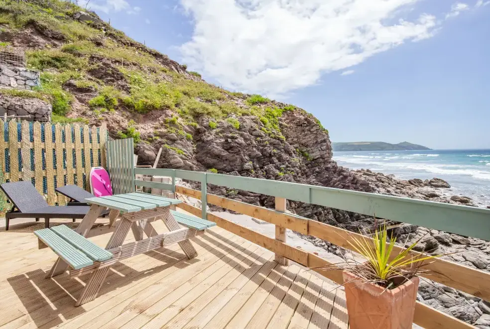 Decked area at Beachcomber's Cottage