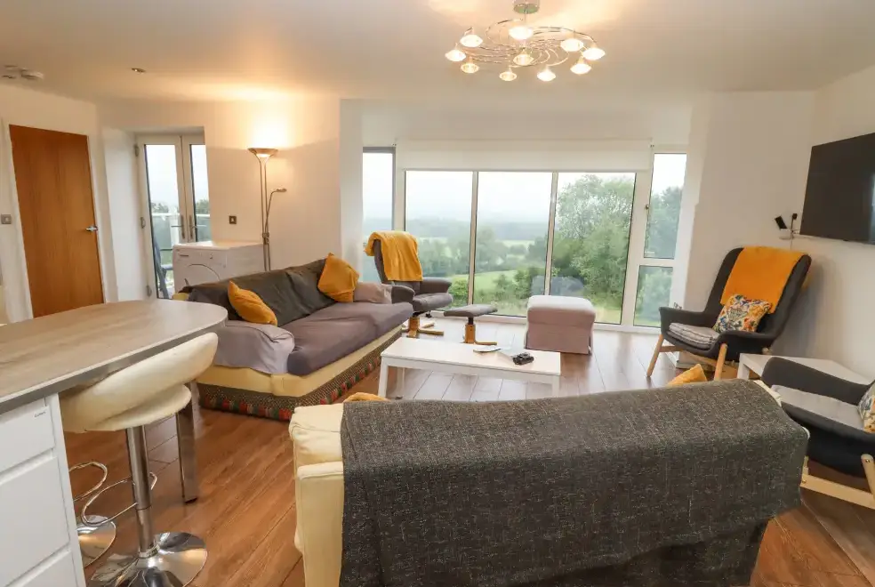 Open plan living area at Beautiful Cotswold View