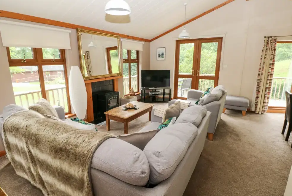 Lounge at Beeches Countryside Lodge, Wales