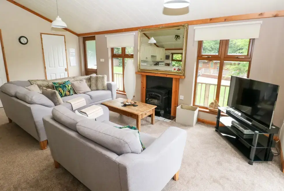 Lounge at Beeches Countryside Lodge, Wales
